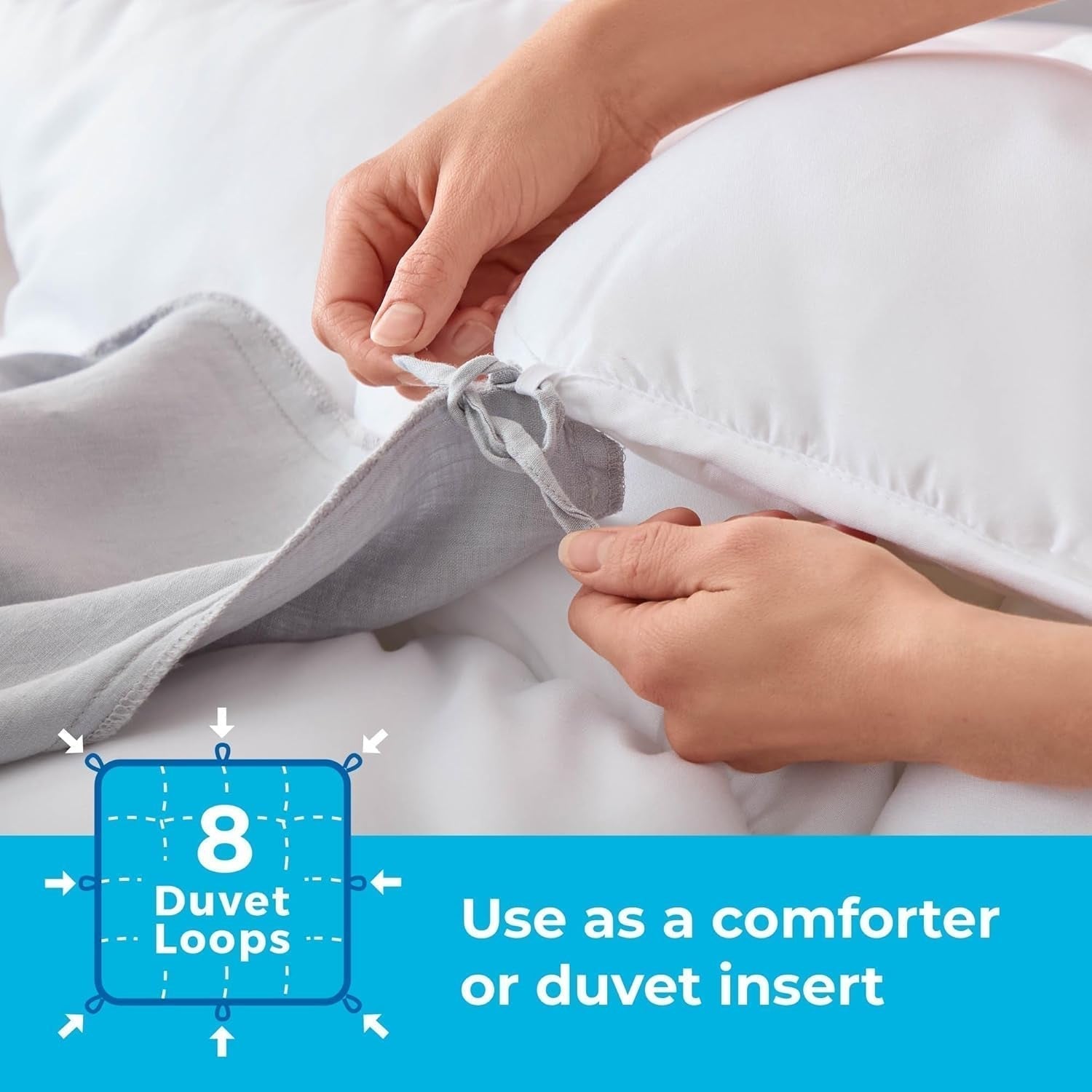 Linenspa helårsdyne - enkelt mikrofiberdyne 10,5 Tog - Oeko-Tex, alternativ dyne med dun, hvide dyner og dyner Naty Shop