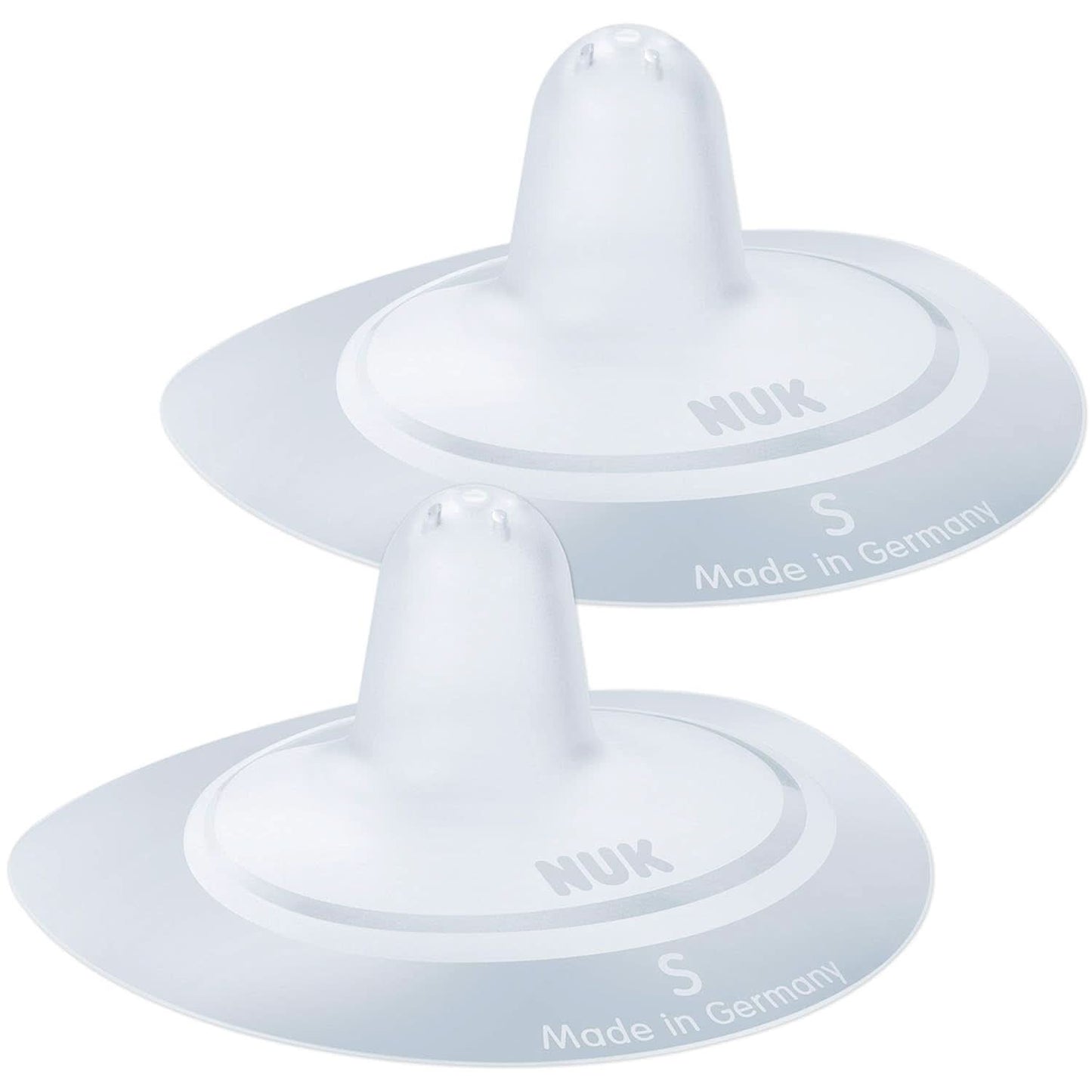 NUK brystvorte skjolde | Amning brystvorteskjolde | Beskytter mod ømme brystvorter | Tynd silikone | Størrelse S (16Mm) | 2 stk Babymad og ammetilbehør Naty Shop