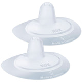 NUK brystvorte skjolde | Amning brystvorteskjolde | Beskytter mod ømme brystvorter | Tynd silikone | Størrelse S (16Mm) | 2 stk Babymad og ammetilbehør Naty Shop