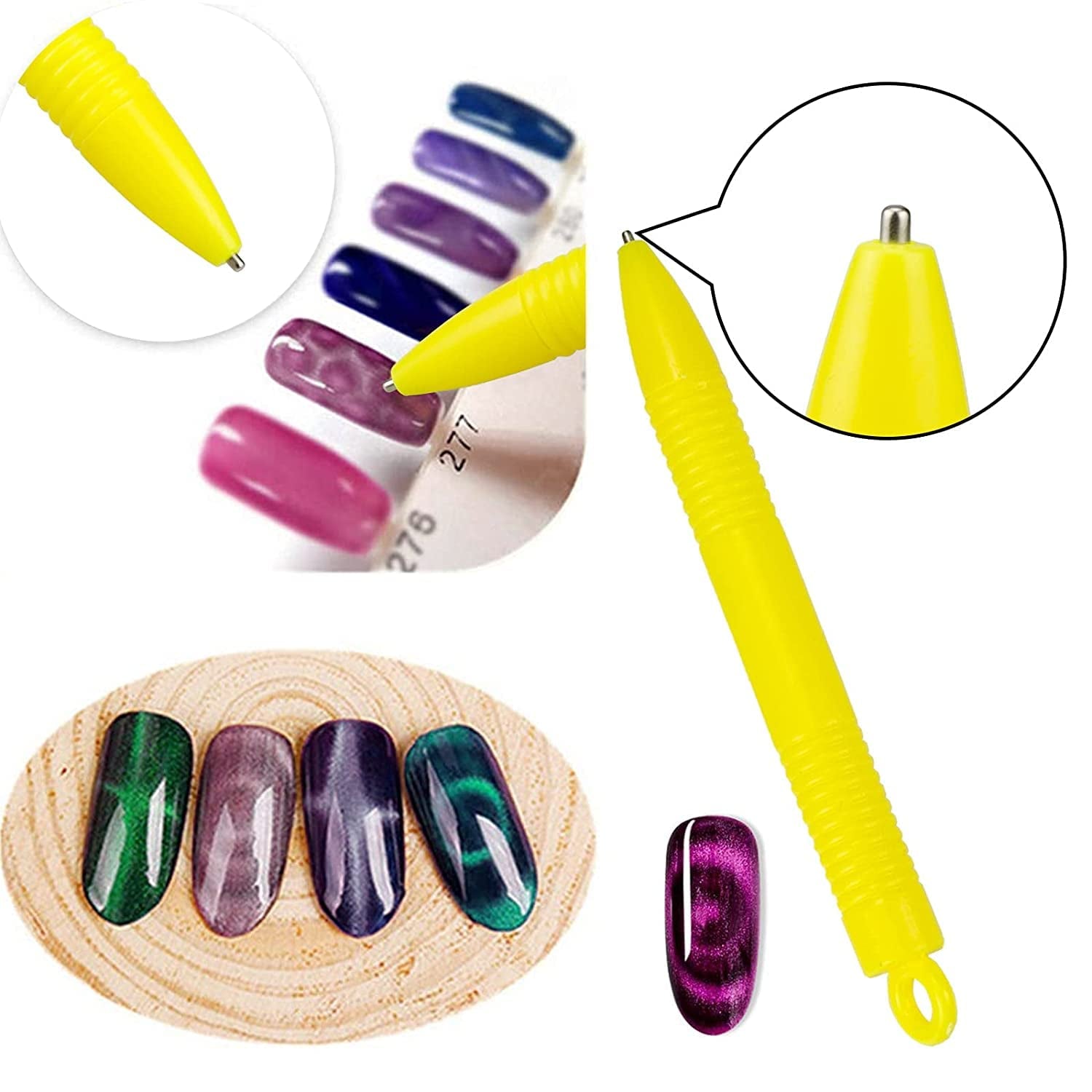 Nail Art Werkzeug Magnetstift, 10 Stück Nagel Magnet Stick Tool Set, Nagel Magnet Stift Og Starker Magnet Lager Punktierungsstifte Für DIY 3D Magnetics Katzenauge UV Gel Polnisch Nagel Kunst
