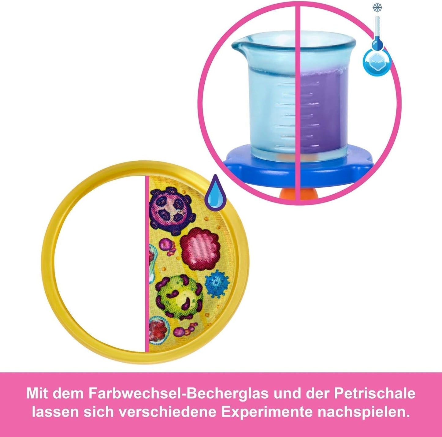 Barbie Scientist-dukke og tilbehør med moderigtig blond dukke, laboratoriebord, mikroskop, farveskiftende kasserer og petriskål, JCR70 Naty Shop-dukker