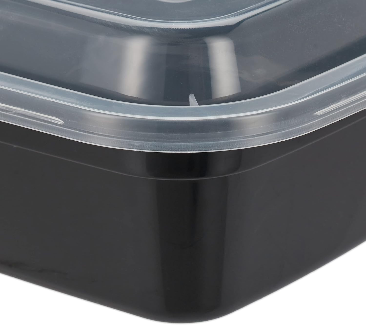 Relaxdays Meal Prep Boxes, Sæt med 10, 2 rum, Mikrobølgeresistent, 800ml, Plast Mad Box med Låg, Sorte Mad Opbevaringsbokse Naty Shop