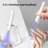 Denabuty UV-lampe til Gel-neglelak, Mini UV LED-lampe til negleudskiftning med stativ Tragbare Lille UV-neglelampe til Gel-neglelak, til Aushärten Von Nagelkleber & Negletips Hvid