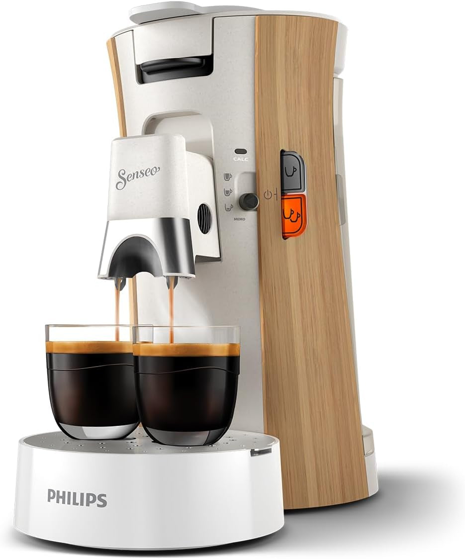 Espressomaskine med PHILIPS Senseo Select kapsler - Intensity Plus, med Memo funktion til 3 kaffespecialiteter, Crema Plus, økologisk produkt, høj kvalitet, silkeblød hvid (CSA240/05)
