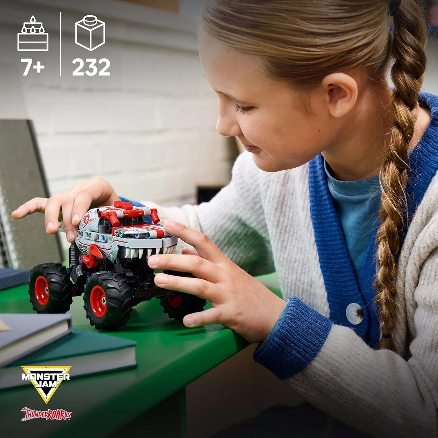 LEGO Technic Monster Jam Thunderroarus Udtrækkeligt legetøj Monster Truck byggelegetøj til børn Gave til drenge og piger i alderen 7+ 42200 Byggesæt Besuche den LEGO-Store