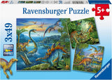 Ravensburger puslespil til børn - 09317 Fascination of Dinosaurs - 3X49 puslespil til børn fra 5 år og opefter Naty Shop Single