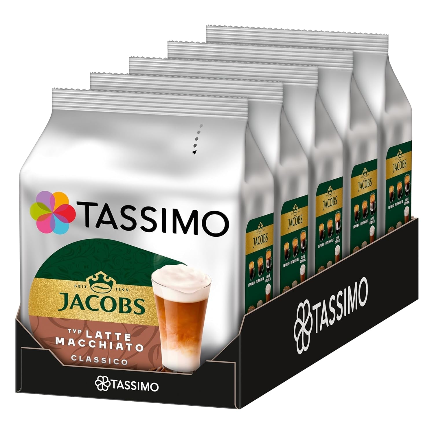 Tassimo Kapseln Jacobs Type Latte Macchiato Classico, 5 x 8 puder, 40 Kaffeekapseln