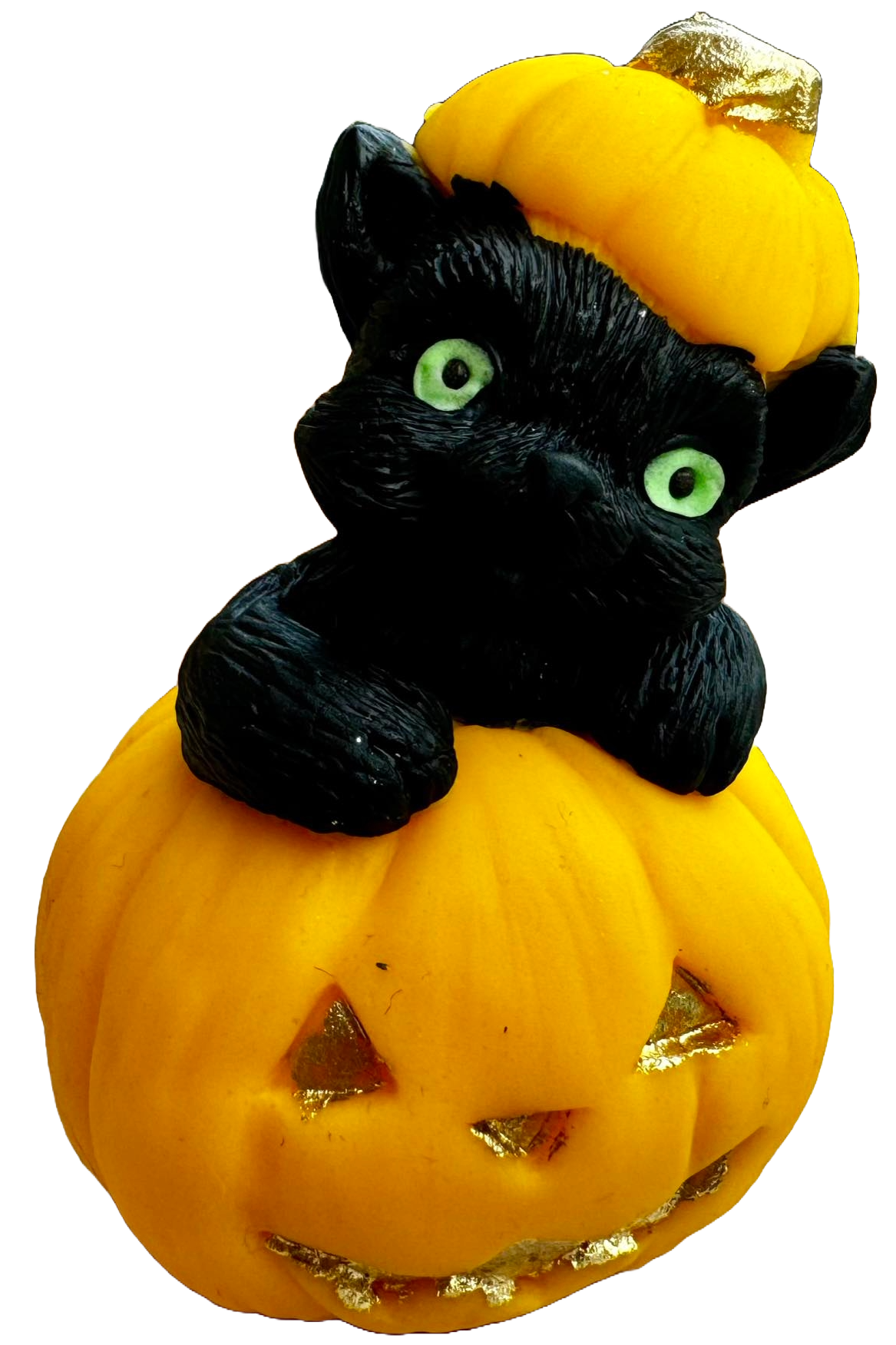 Spiselig sukkerpasta-dekoration, græskar og sort kat til Halloween sukkerpasta-dekorationer Naty Shop