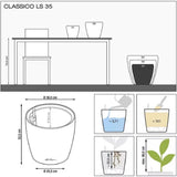 Plantekasse LECHUZA Classico Color LS skifergrå med vandingsanlæg |Ø 35 × 32 cm|14281