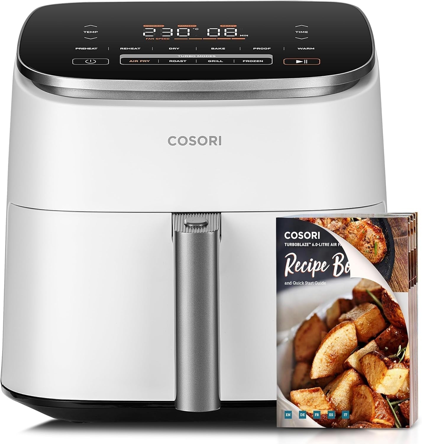 Cosori Turboblaze Hot Air Fryer Airfryer, 9-i-1, 6 liter, lydløs Hvidevarer Naty Shop White Turboblaze