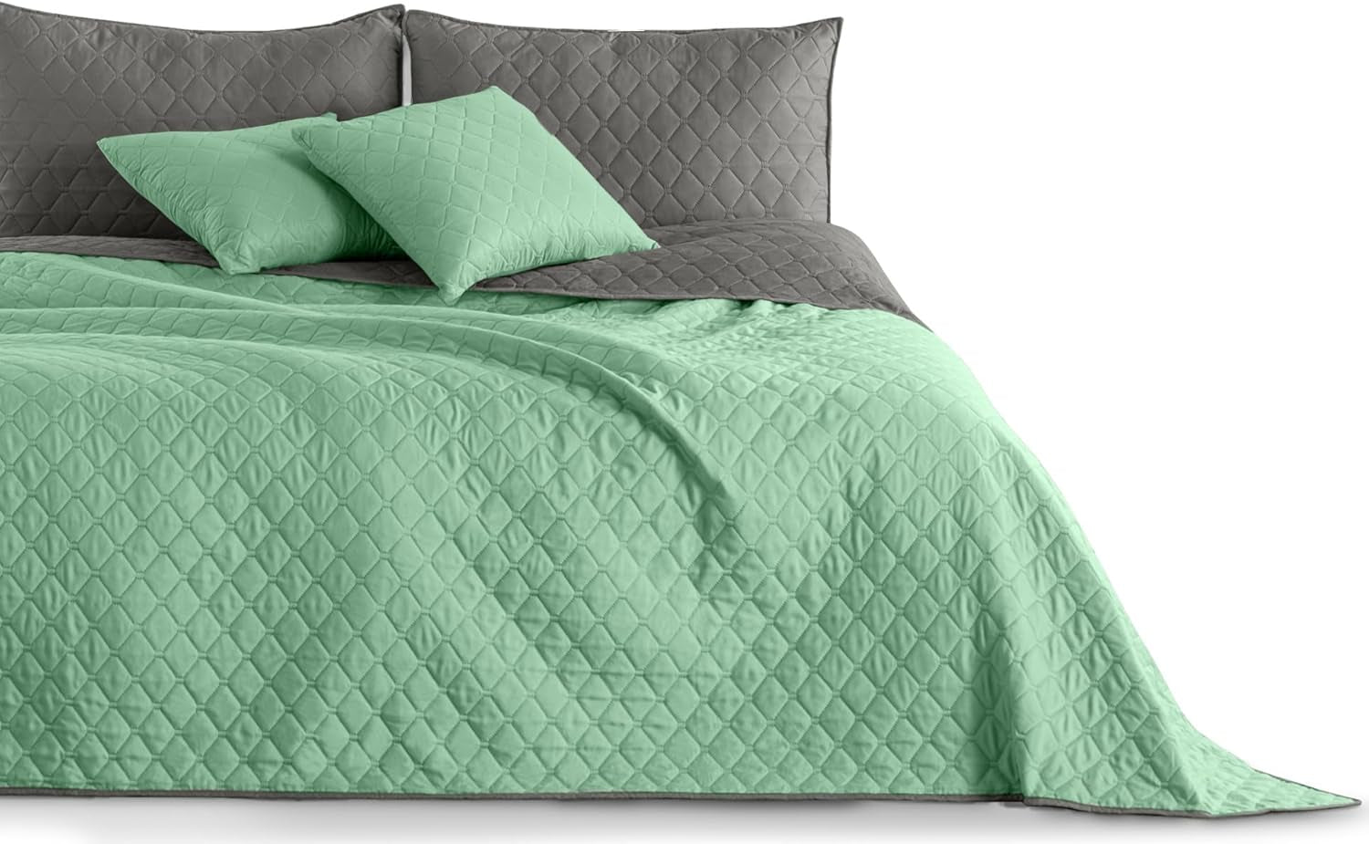 Decoking Sengetæppe 200 X 220 Cm Grafit Antracit Sølvgrå Tosidet sengetæppe let at vedligeholde Axel Senge og tæpper Besuche den DecoKing-Store Axel Mint Stål 200 X 220 Cm