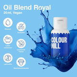 Color Mill Liquid Food Coloring Set - 5 x 20 ml oliebaseret (sort, varm rosa, lilla, rød og blå) - UV-resistent - Perfekt til bagning og som topping til kager, muffins og kagepynt