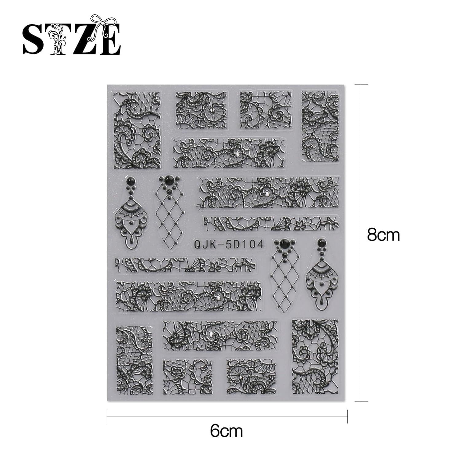 JMEOWIO 3D Nagelsticker Schwarz Weiß Blume Nail Art Sticker Selbstklebend Nagelaufkleber 5D Stereoskopisk Blumen Dekoration Nageldesign Zubehör 4 Blatt