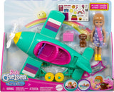 Barbie Chelsea flydukke og legesæt - pilotdukke, flyvemaskine, håndtag og historietilbehør, hjul og propeller med blomsterben, alder 3+, HTK38 Naty Shop Dolls
