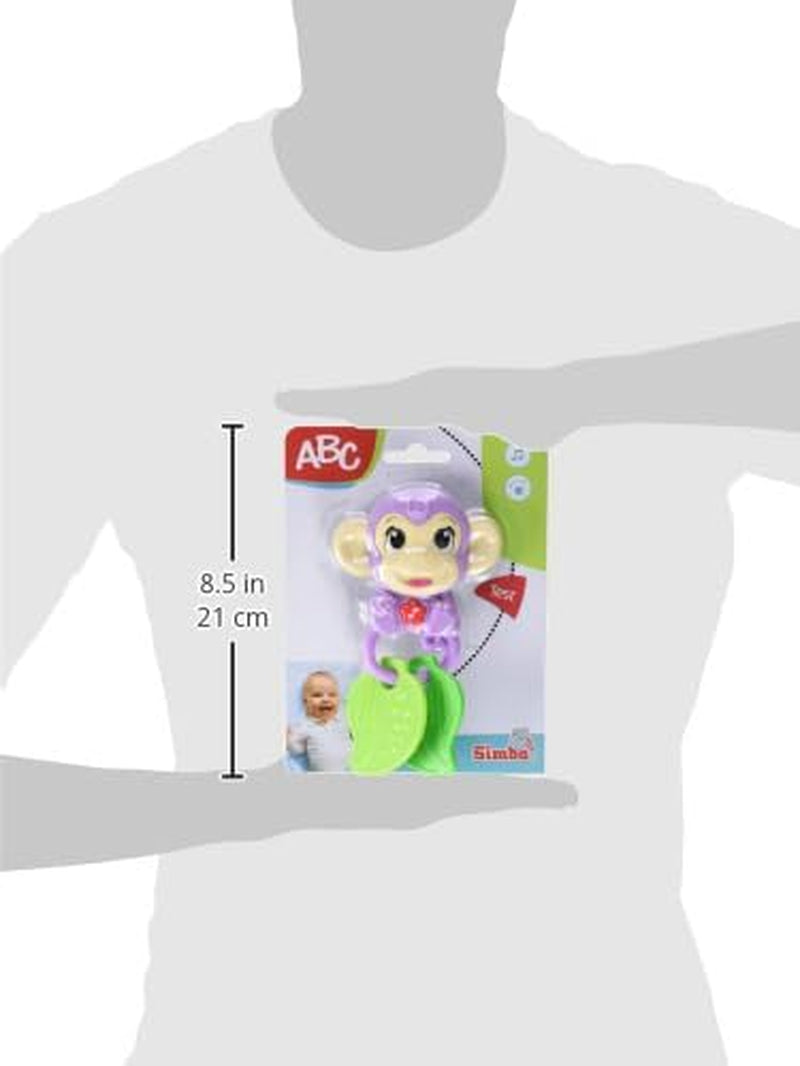 Simba 104010192 - ABC abe musikalsk rangle, 2 sanseelementer, med musikalsk funktion, 17cm, legetøj til børn, fra 6 måneder Baby Toys Naty Shop