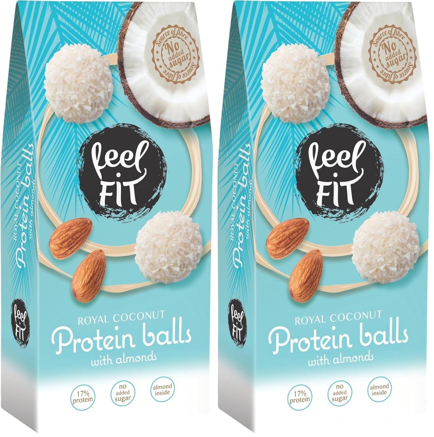 Sukkerfri kokospraliner med mandler, FIT FIT, uden tilsat sukker, 17% protein, 63 g
