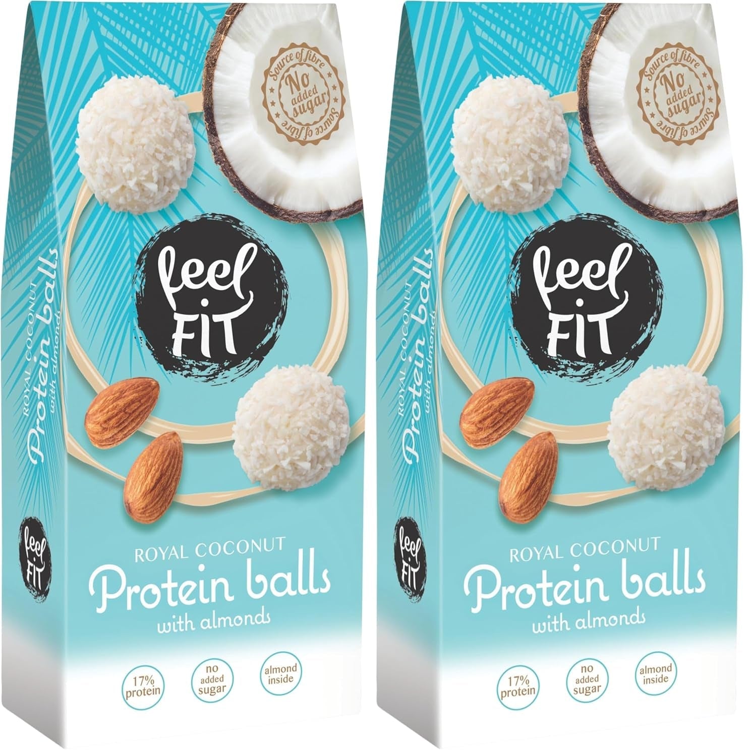 Sukkerfri kokospraliner med mandler, FIT FIT, uden tilsat sukker, 17% protein, 63 g