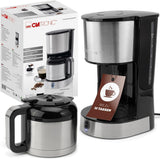 Clatronic® kaffemaskine med termokande til 8–10 kopper kaffe (ca. 1,2 l) | Kaffemaskine med filter i rustfrit stål | Dobbeltvæg termokande | Intet temperaturtab | Kaffemaskine 800 W | KA 3805