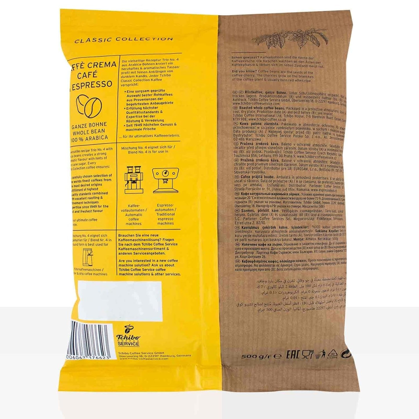 Tchibo Caffe Crema & Espresso Trio 10 kaffebønner x 500g
