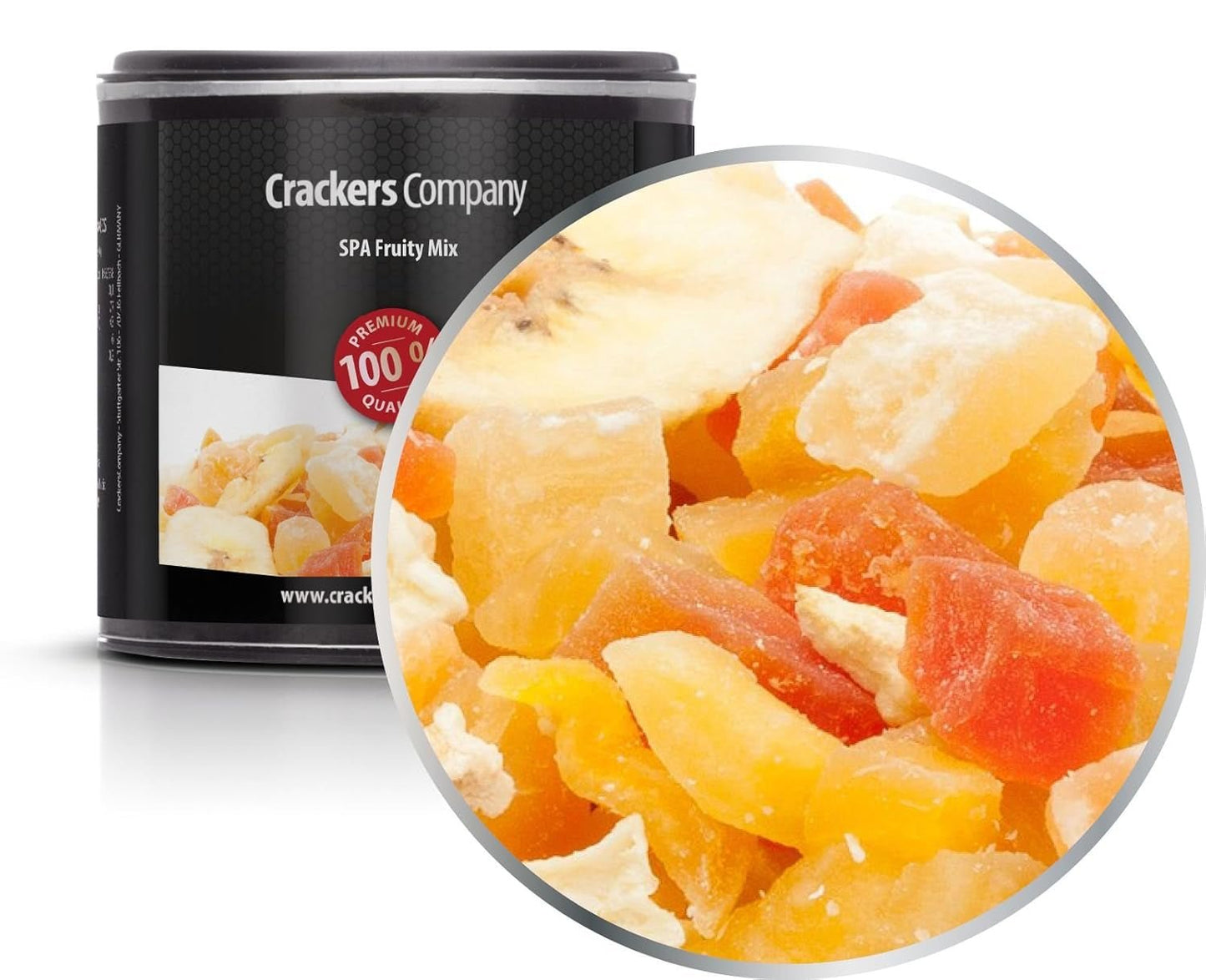 1 x 3 kg eksotisk frugtblanding kandiserede frugtstykker Papaya Mango Vandmelon Ananas Kokosnød Æble Banan Fedtfattig Lavsalt Vegetarisk Glutenfri Laktosefri Dehydrerede Produkter Min butik 4 X 80 G i lille membranæske (320 G)