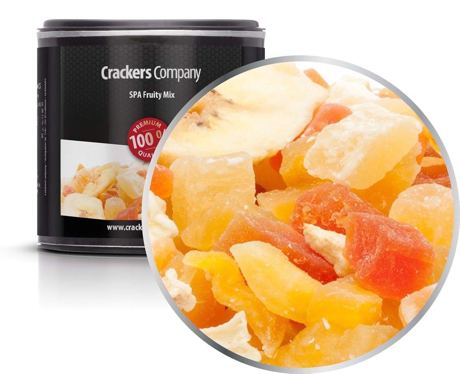 1 x 3 kg eksotisk frugtblanding kandiserede frugtstykker Papaya Mango Vandmelon Ananas Kokosnød Æble Banan Fedtfattig Lavsalt Vegetarisk Glutenfri Laktosefri Dehydrerede Produkter Min butik 4 X 80 G i lille membranæske (320 G)
