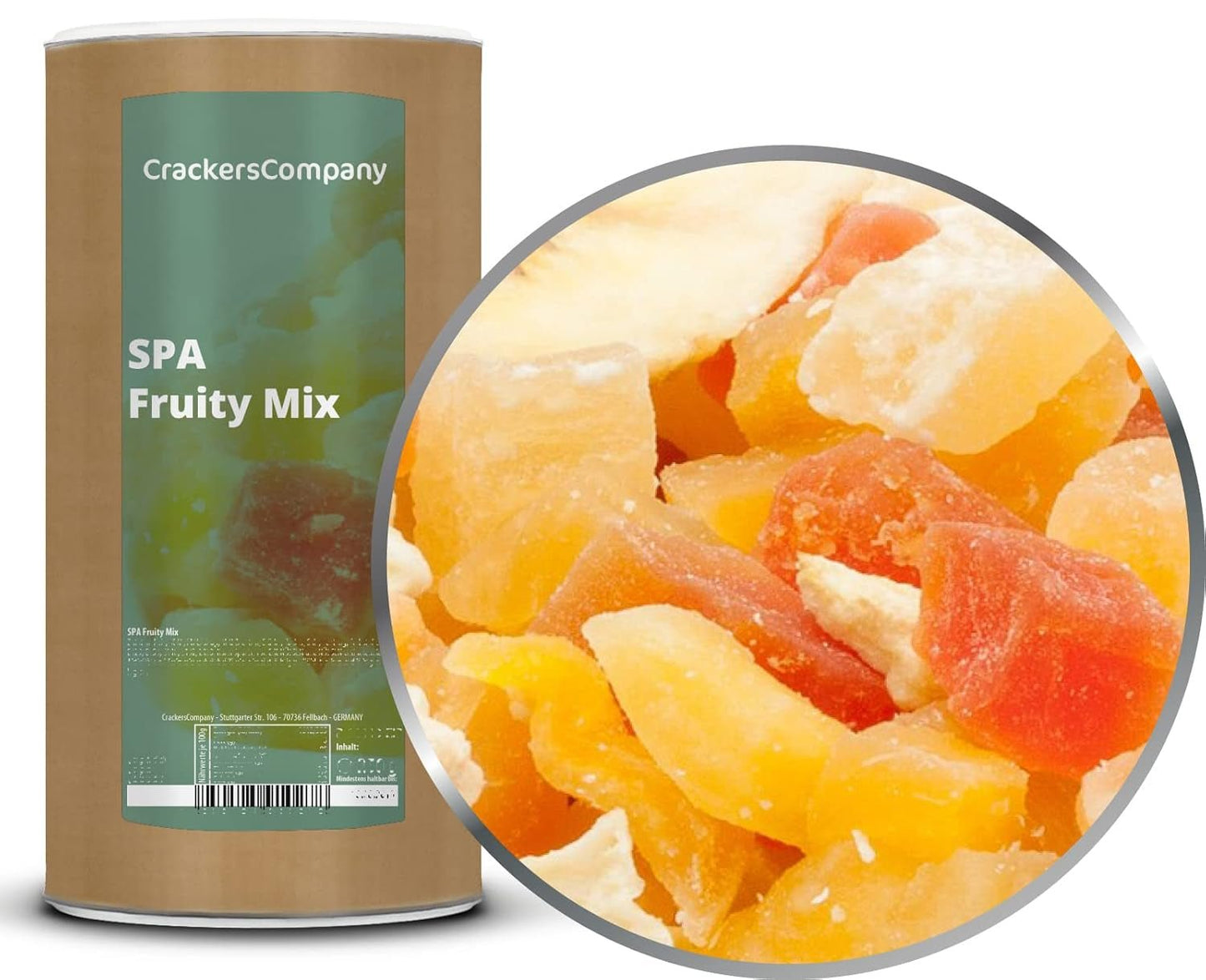 1 x 3 kg eksotisk frugtblanding kandiserede frugtstykker papaya mango melon ananas kokos æble banan fedtfattig lavt salt vegetarisk glutenfri laktosefri Dehydrerede produkter My Store 600 G (1 pakke)
