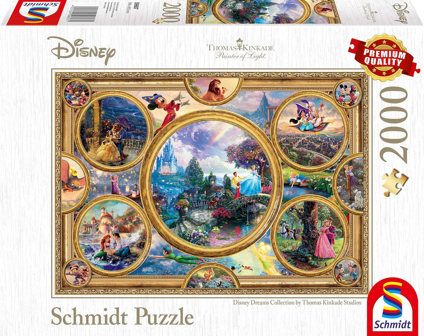 Schmidt Spiele 59607 Thomas Kinkade Disney Dreams Collection 2000-stykke puslespil Naty Shop Single