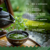 Naturalebio Japansk Sencha te - 200 g Økologisk grøn te - 100% ren og naturlig Sencha grøn te - løse blade fra den første høst - økologisk produkt dyrket i Japan