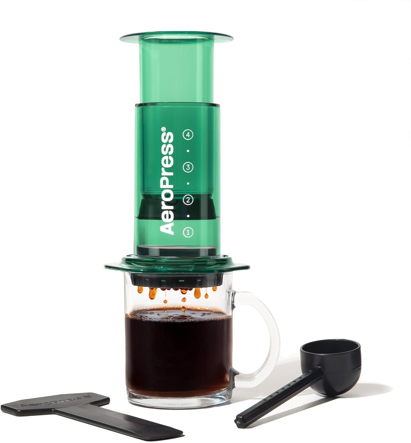 AeroPress original kaffe- og espressomaskine, bærbar barista-kaffemaskine med kammer, stempel og filtre, hurtig kaffe- og espressomaskine