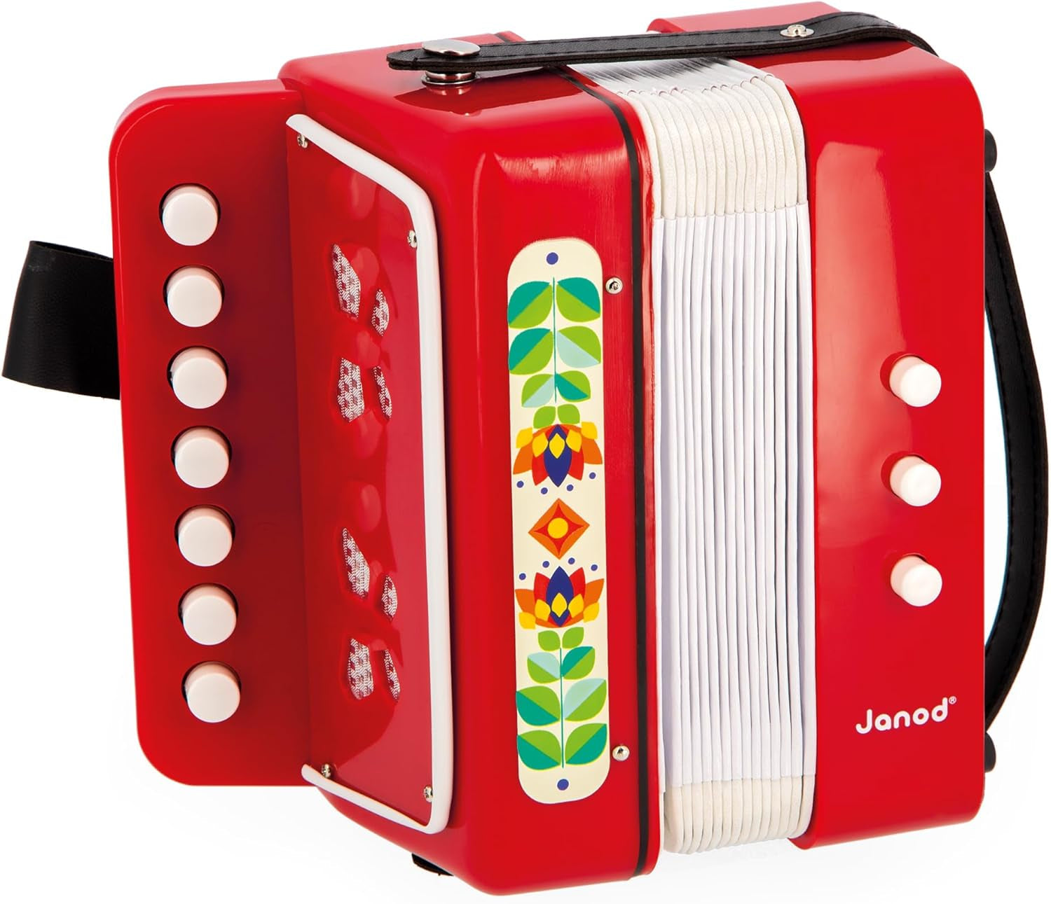 Janod - Harmonika Gioia - Musikinstrument til børn - Rollespil og tidlig musikalsk undervisning - Med rem - Fra 3 år, J07654 Jucarii Bebe Naty Shop