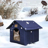 Katzenhaus Für Draußen Winterfest Wasserdicht Wetterfester Katzenhöhle Haustierhaus mit Katzenmatte Varm Hundehöhle Waschbar Hundehaus Tierheim Für Streuner Haustiere 45x40x45