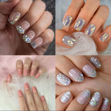 600 stk ovale korte kunstige negle 12 størrelser Halvt dækkende Akryl falske neglespidser Kunstige negle til manicure kvinder Salon DIY (naturlig)