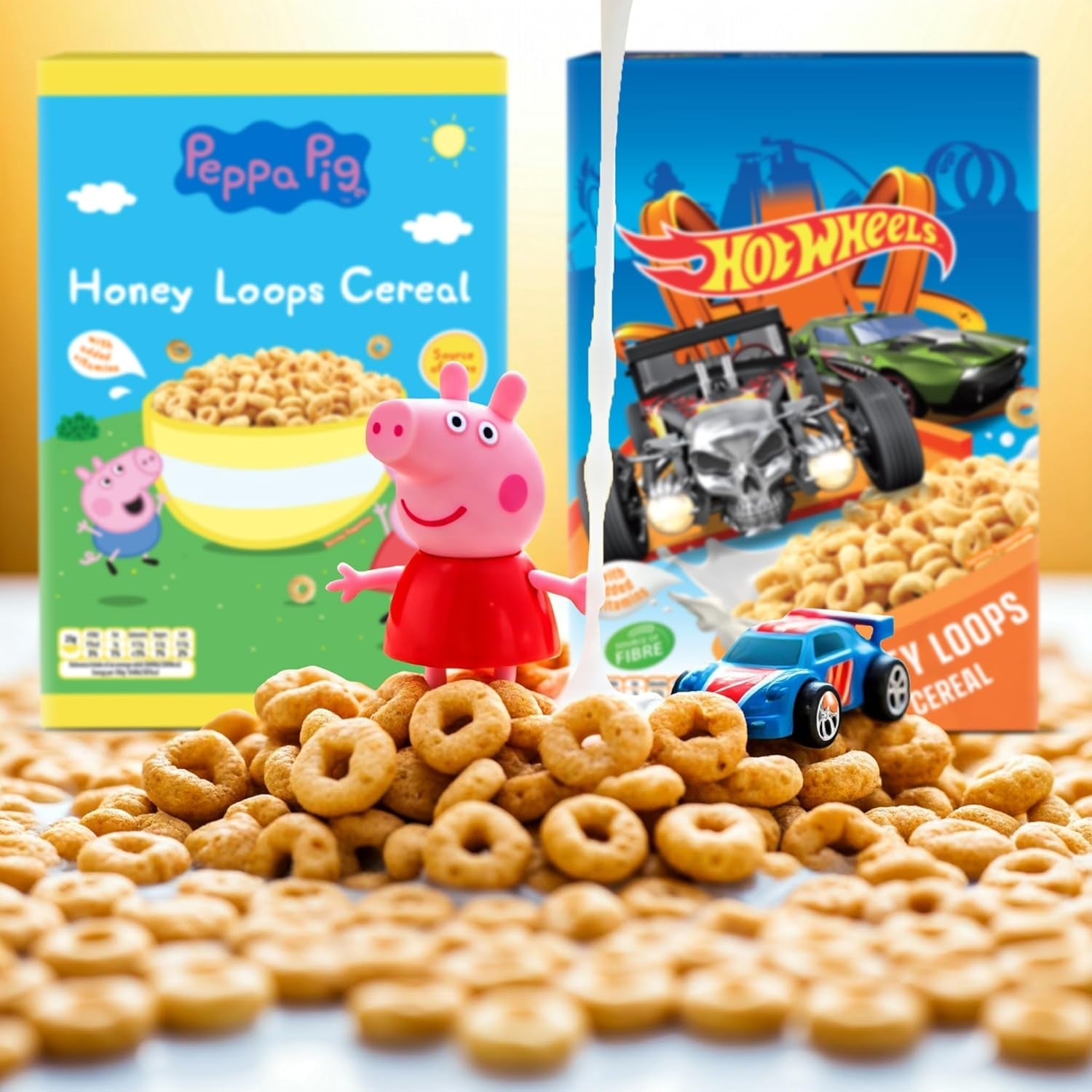 Peppa Pig Honey Loops Cereal, Knusprige Vollkorn Frühstückscerealien Mit Zugesetzten Vitaminen, 1Er Pakke (1 X 375G) Korn Naty Shop