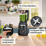Highspeed-Standmixer Vitapower Serie 6 MMBD665B1, 45.000 U/Min, 6 Programmer Inkl Heiße Suppe & Reinigung, 2 L Mixbehälter, Stopfer, Spülmaschinenfeste Teile, Made in Europe, 1800W, Schwarz Kitchen Naty Shop