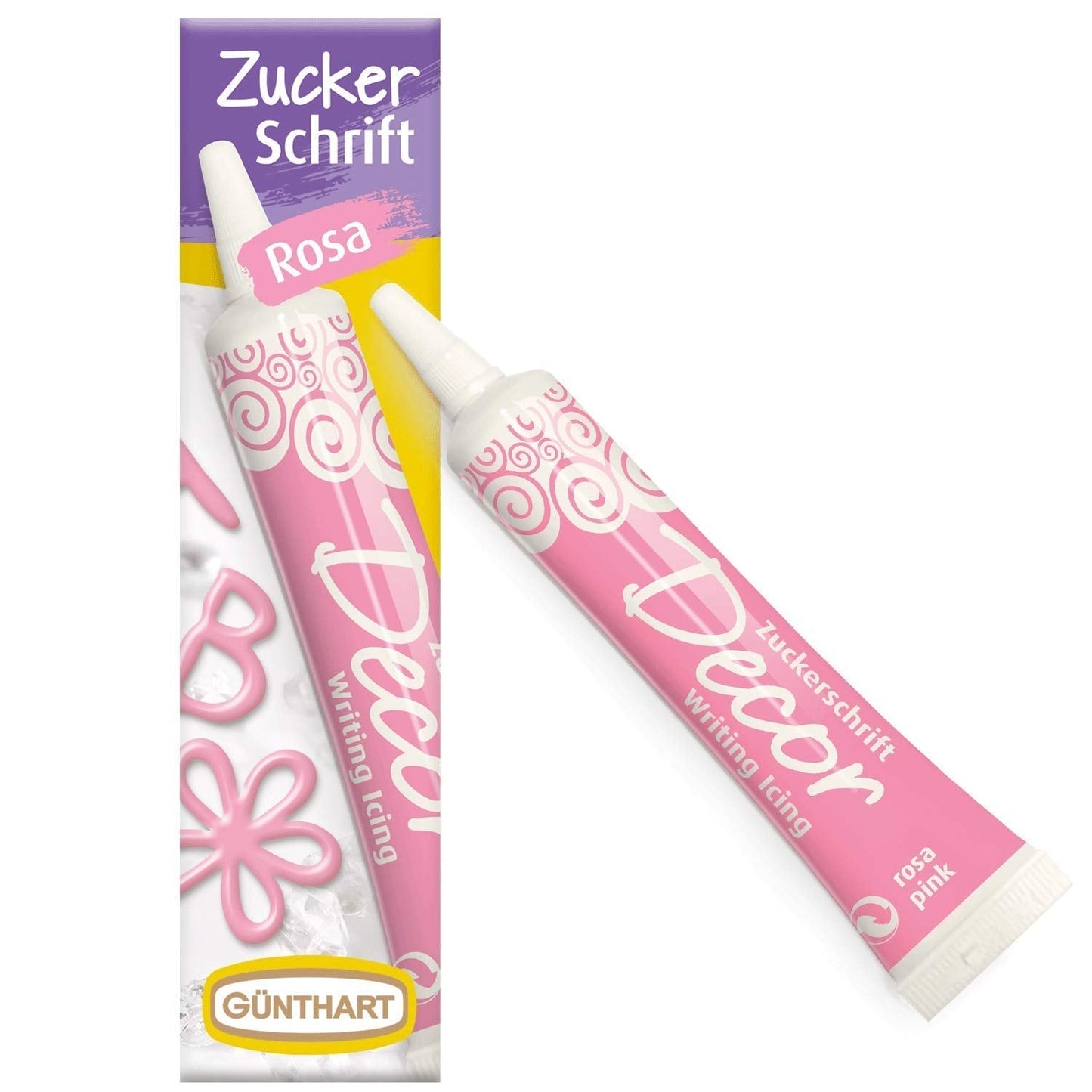 Günthart Backdecor 25 g Sukker med bogstaver GULD Til alle desserter i gylden farve Lavet af sukker til smukke bogstaver og designs, 1 pakke (25 g)