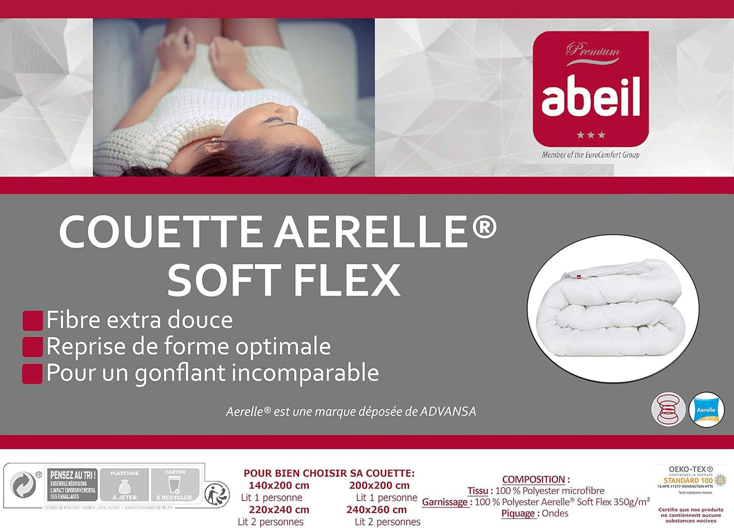 Soft Flex quilt, polyester, hvid, 240 X 260 cm Dyner og dyner Naty Shop