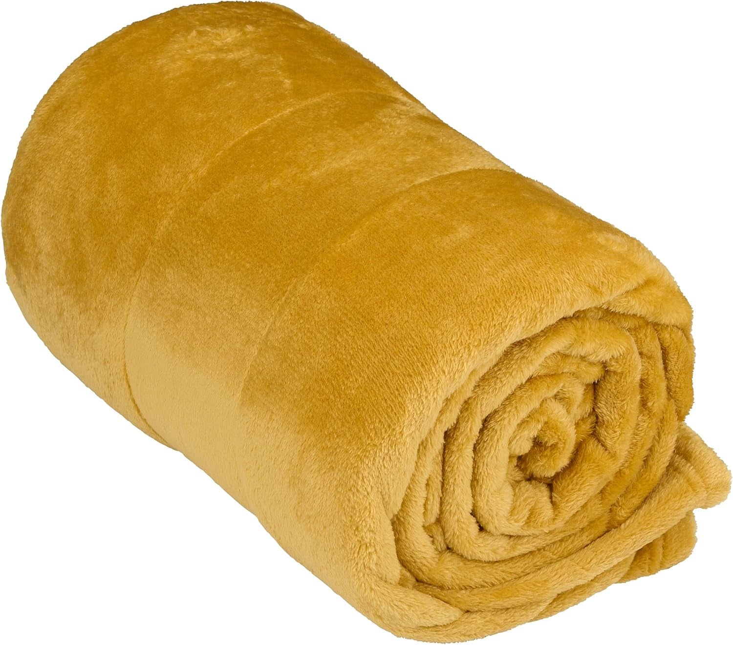 Articasa fleecetæppe 150 X 200 Cm - sengetæppe - behageligt tæppe - sofatæppe - sofatæppe til 1 person - stueindretning - maskinvaskbar - sennepsgul - fleece/polyester Senge og tæpper Arti Casa Standardtitel