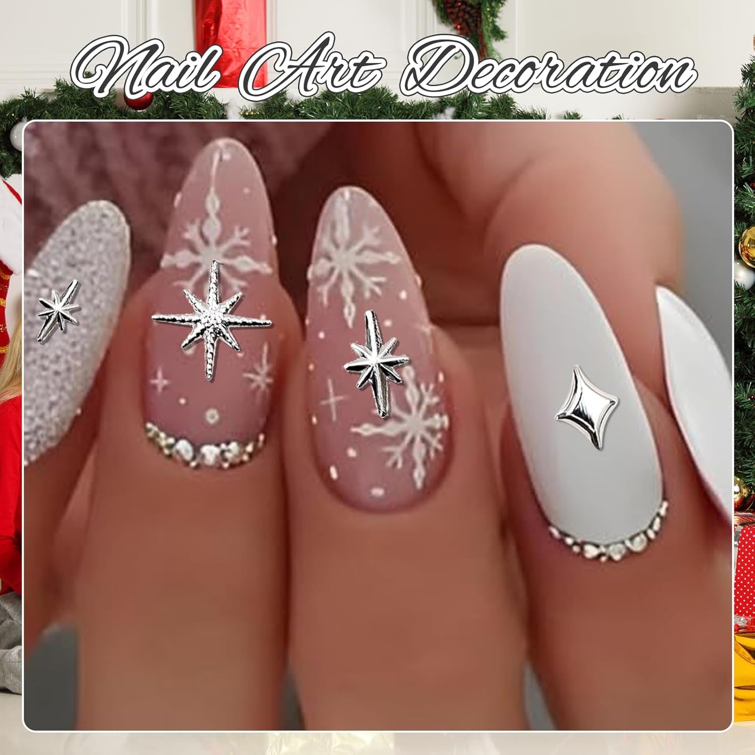 400 stk Stern Nail Charms Guld Sølv, Charms Nägel Tilbehør, Nagel Deko, Nail Art Tilbehør, Nagel Charms, Nagel Steine, Nail Design, Charms Für Nägel