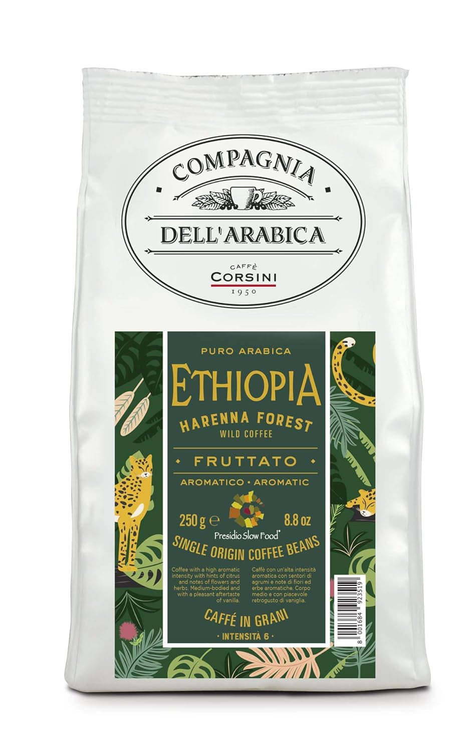 Caffè Corsini - Kaffeebohnen 3x250g Compagnia Dell'Arabica Sæt Guatemala/Äthiopien/El Salvador, Einzelner Ursprung, i alt 750g