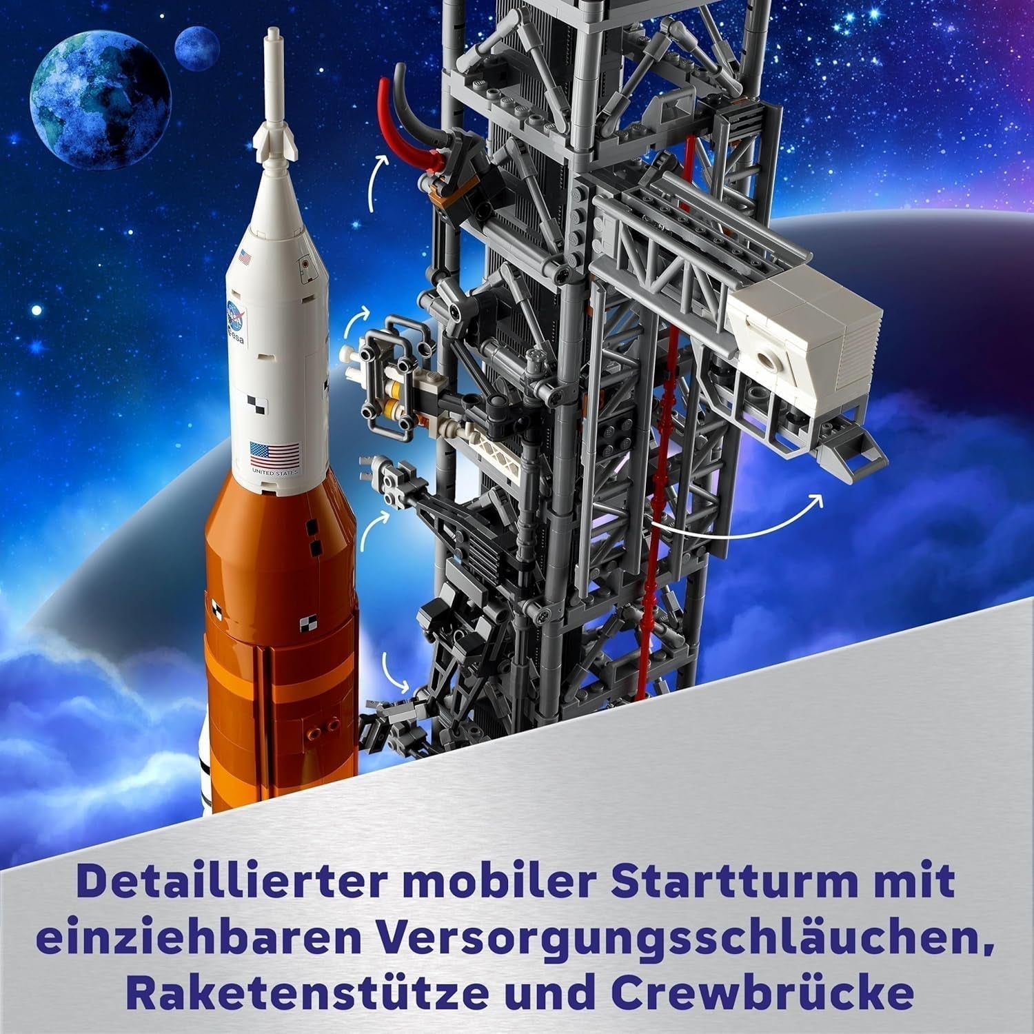 LEGO Icons NASA Artemis Affyringsrampe Gave Stue eller kontorindretning Voksenbyggesæt med Orion Space Capsule og Launch Pad samlerobjekt 10341 Byggesæt Besuche den LEGO-Store