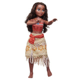 Disney Princess Moana 80 cm Play Doll by Jakks Pacific Movable Doll with Brush to Comb Her Wavy Curls Filminspireret kjole Aftageligt vedhæng Halskæde Dolls Naty Shop