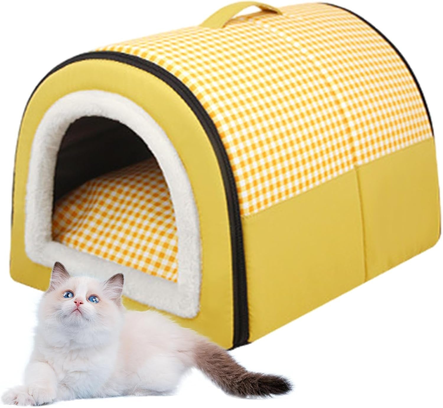 Katzenhöhle | Katzenhaus für Draußen Vinterfest | Katzenhöhle Outdoor für Katzen | Katzenbett Höhle Katzenhaus Mit Abnehmbarem Waschbarem Matte | Wasserdichtes Wetterfestes Katzenbett Innen Draußen