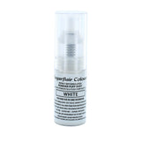 Sugarflair White Pump Powder Spray - kagepynt madfarve, aerosolfri spray til kager, muffins og mere - 10g