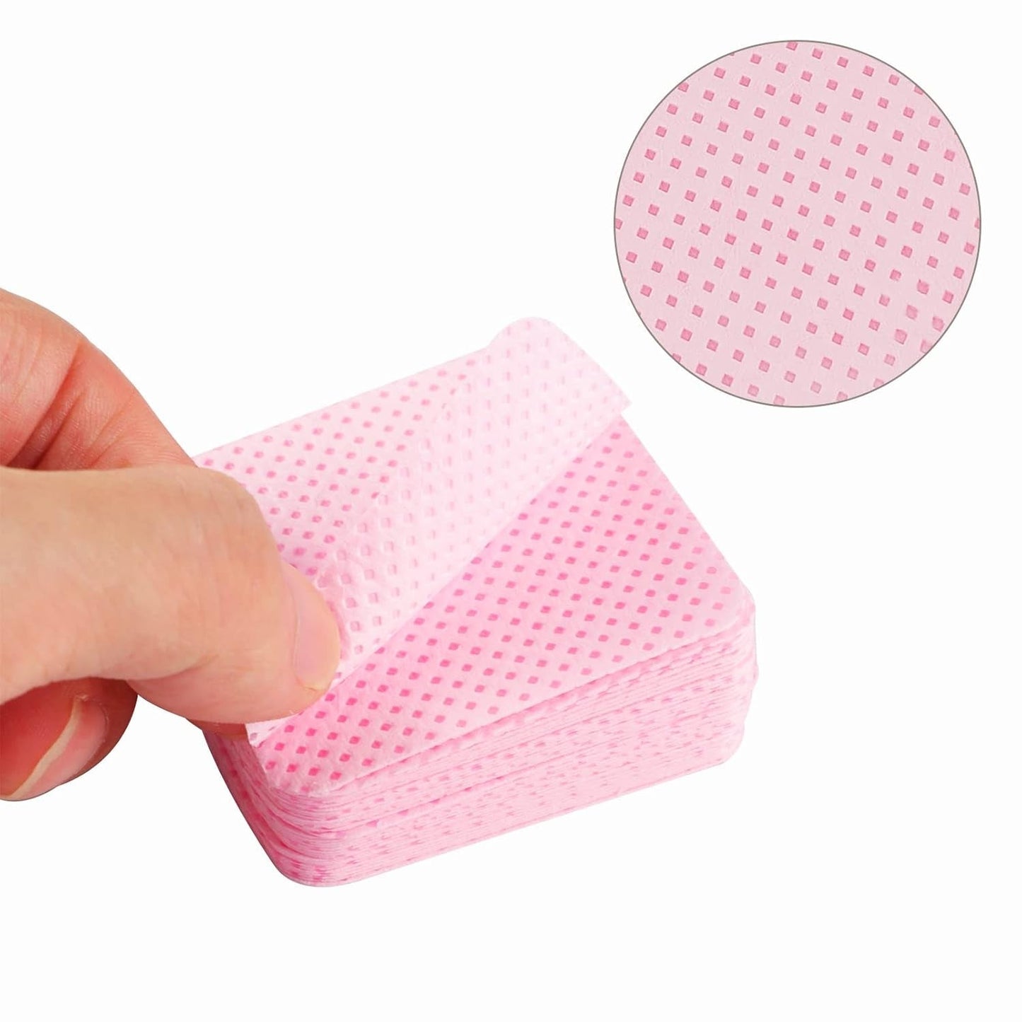 300 Stück Nagellackentferner Pads, Fusselfreie Nägel Wattepads Für Nägel Nagellackentferner Fnugfri Negleservietter Cleaner Gelnägel - Rosa