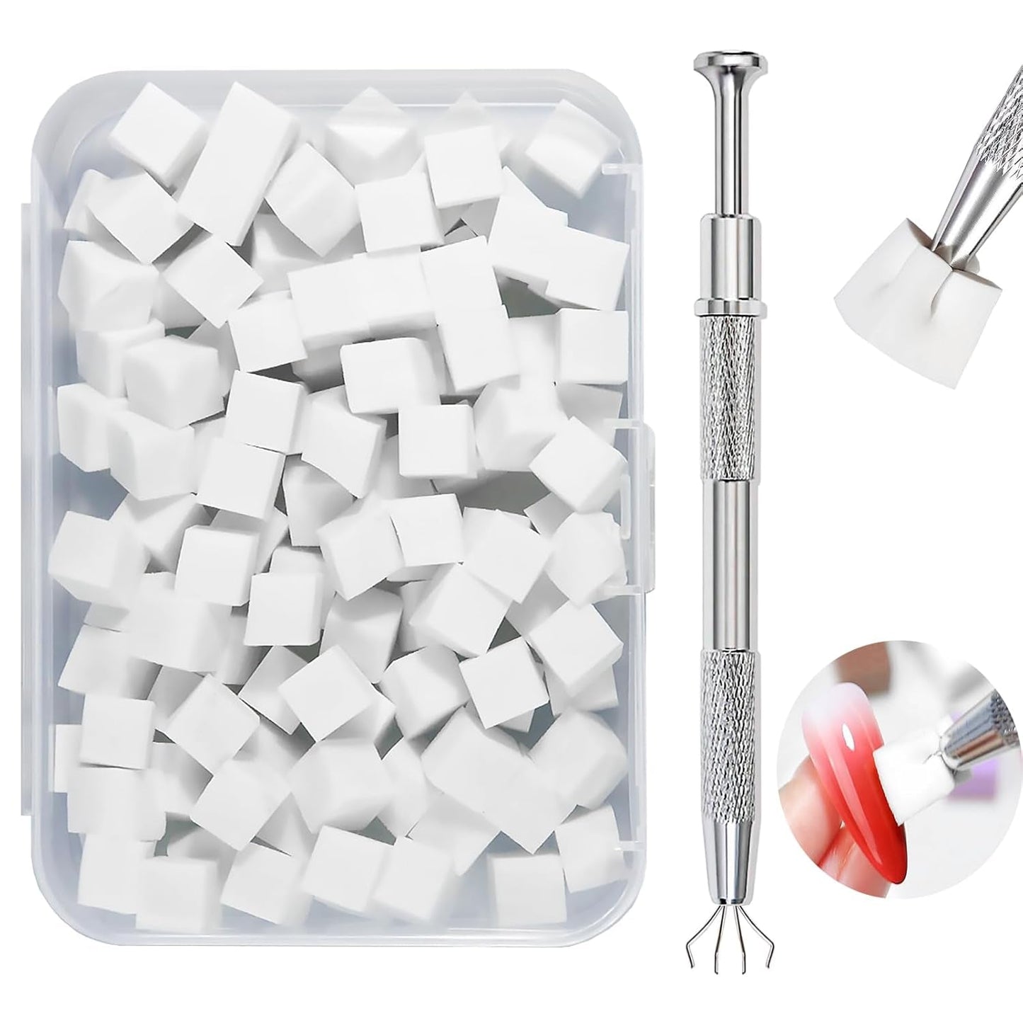 Nagelkunst Schwammpinsel,100 Stück Nail Art Schwämme Mit Metallgreifer,Nagels Zubehör Sponge,Nagel Pinsel,Maniküre Zubehör Für Nägel,Um Eine Varaudzen Von Gradient Nail Art Patterns Zu Ersetlen