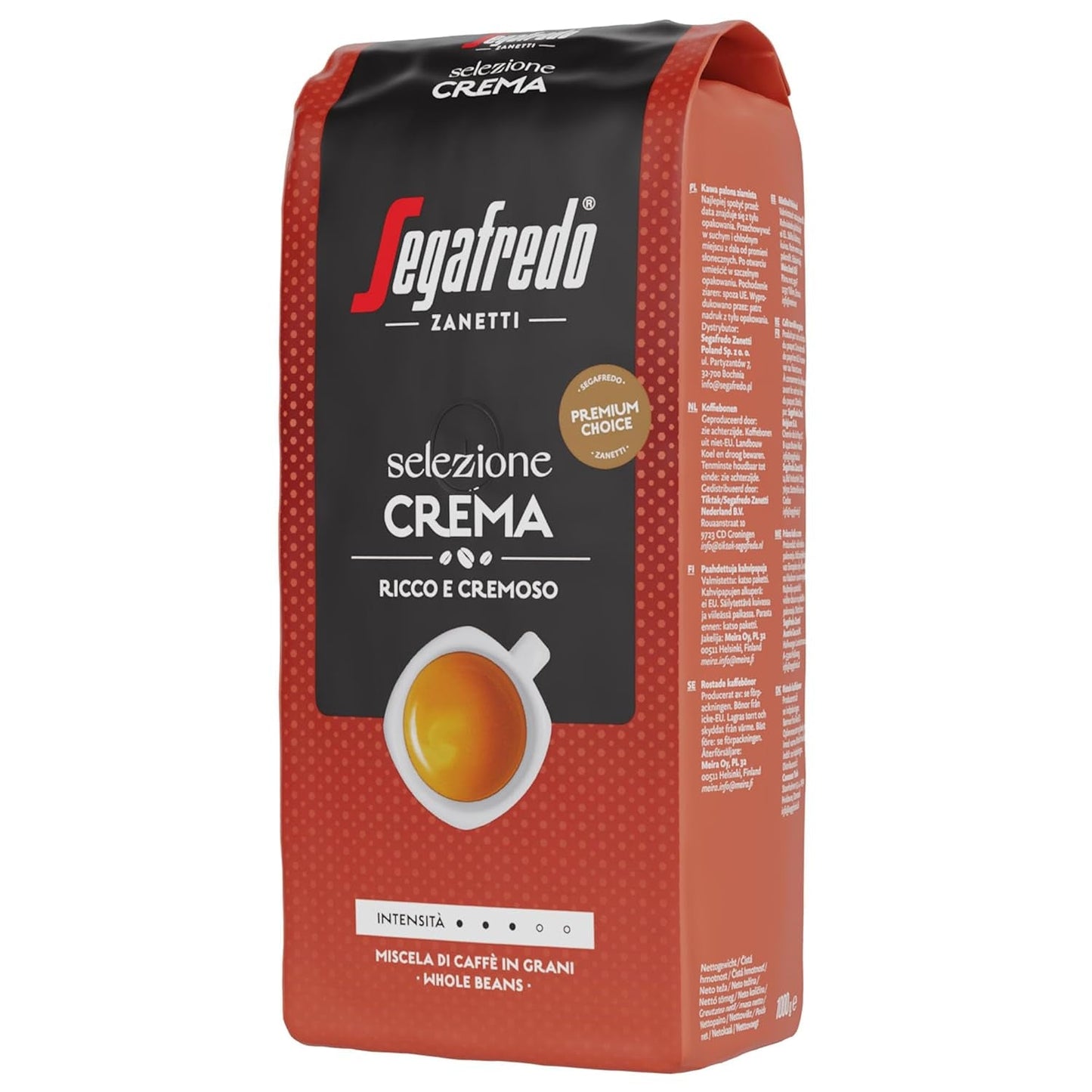 Segafredo Zanetti Selezione flødebønner, pakke med 6 (1 x 1 kg)