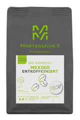 Martermühle Mexiko Bio Espressobohnen entkoffeiniert 1 kg mittelkräftig I Arabica I Smag: Nougat, Zartbitterschokolade I Ganze Bio Espresso-Bohnen schonend geröstet, säurearm