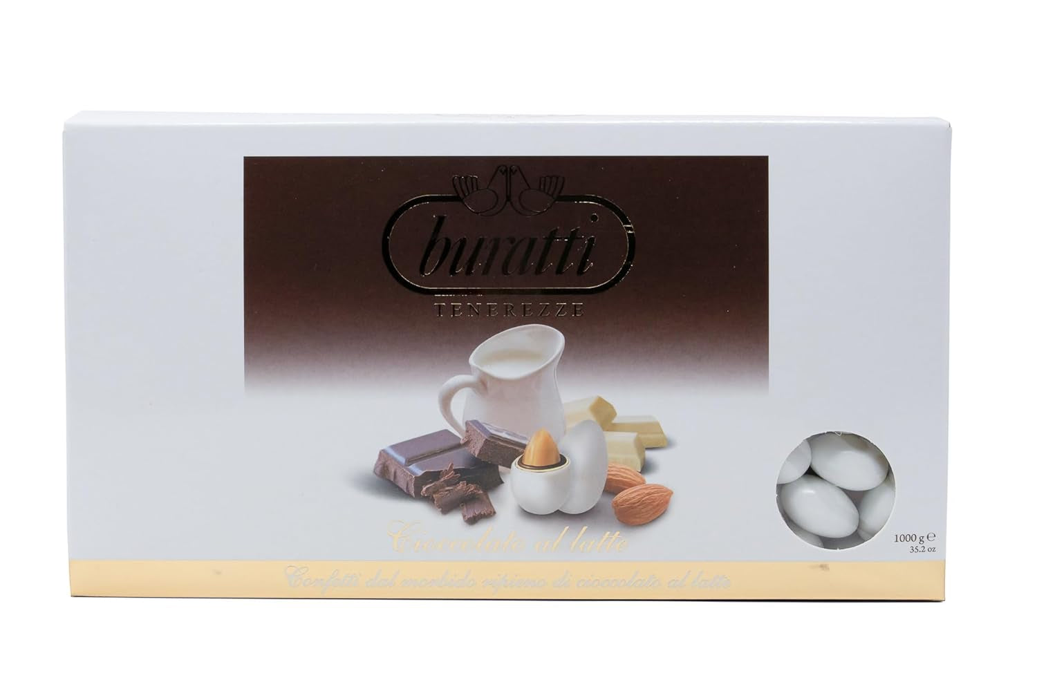 Mandler overtrukket med hvid chokolade Tenerezze, 1 stk