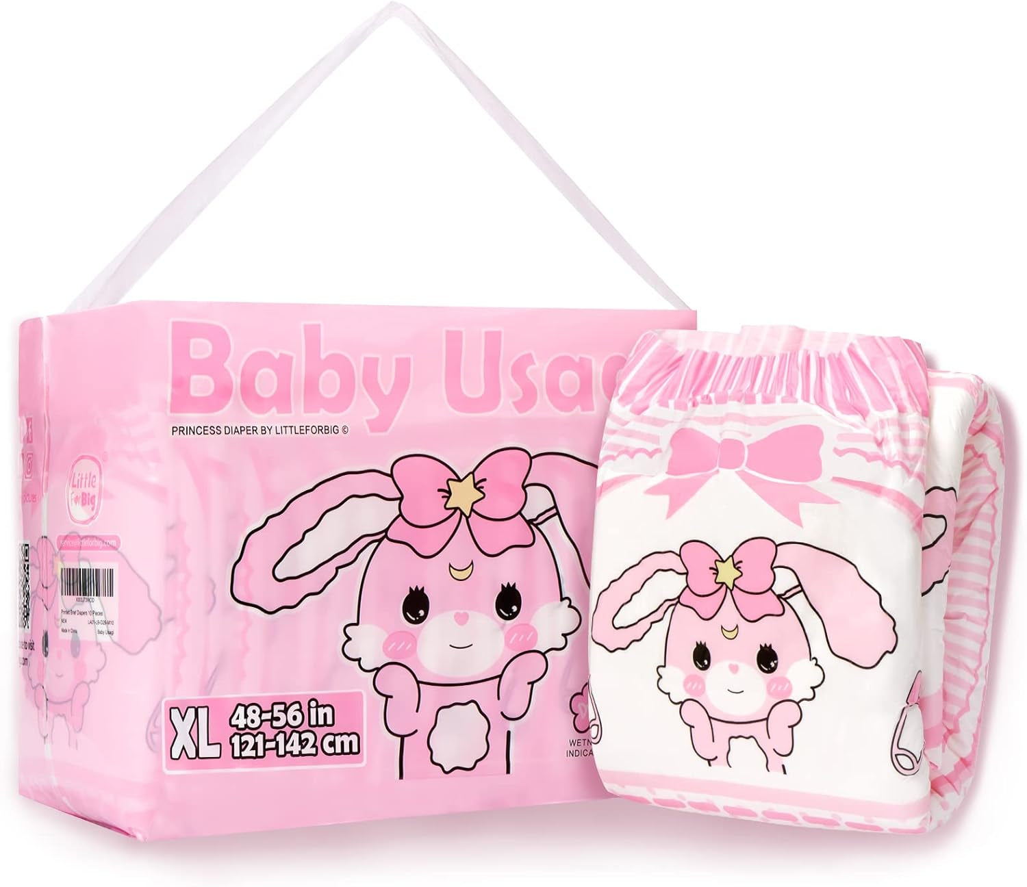 Voksenbleer med tryk 5500-5800 ml, 10 stk - Baby Usagi (XL)