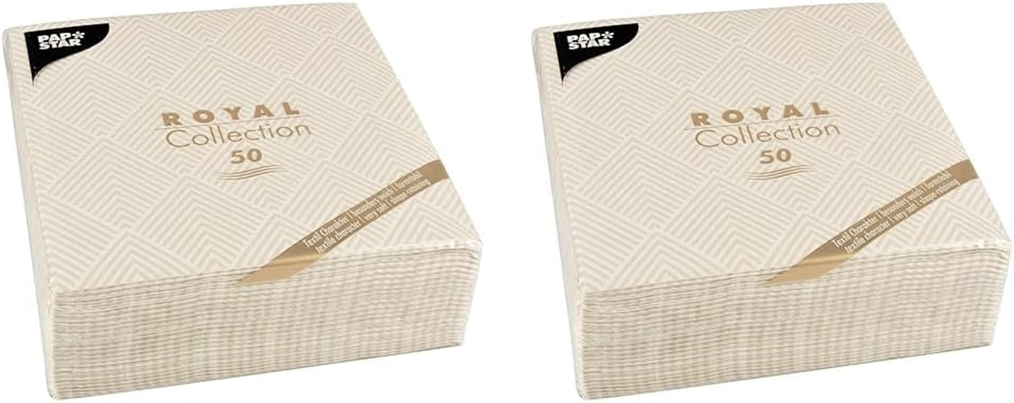 Papstar, 50 servietter "ROYAL Collection" 1/4 fold 40 Cm X 40 Cm champagne "Elegance", #86497